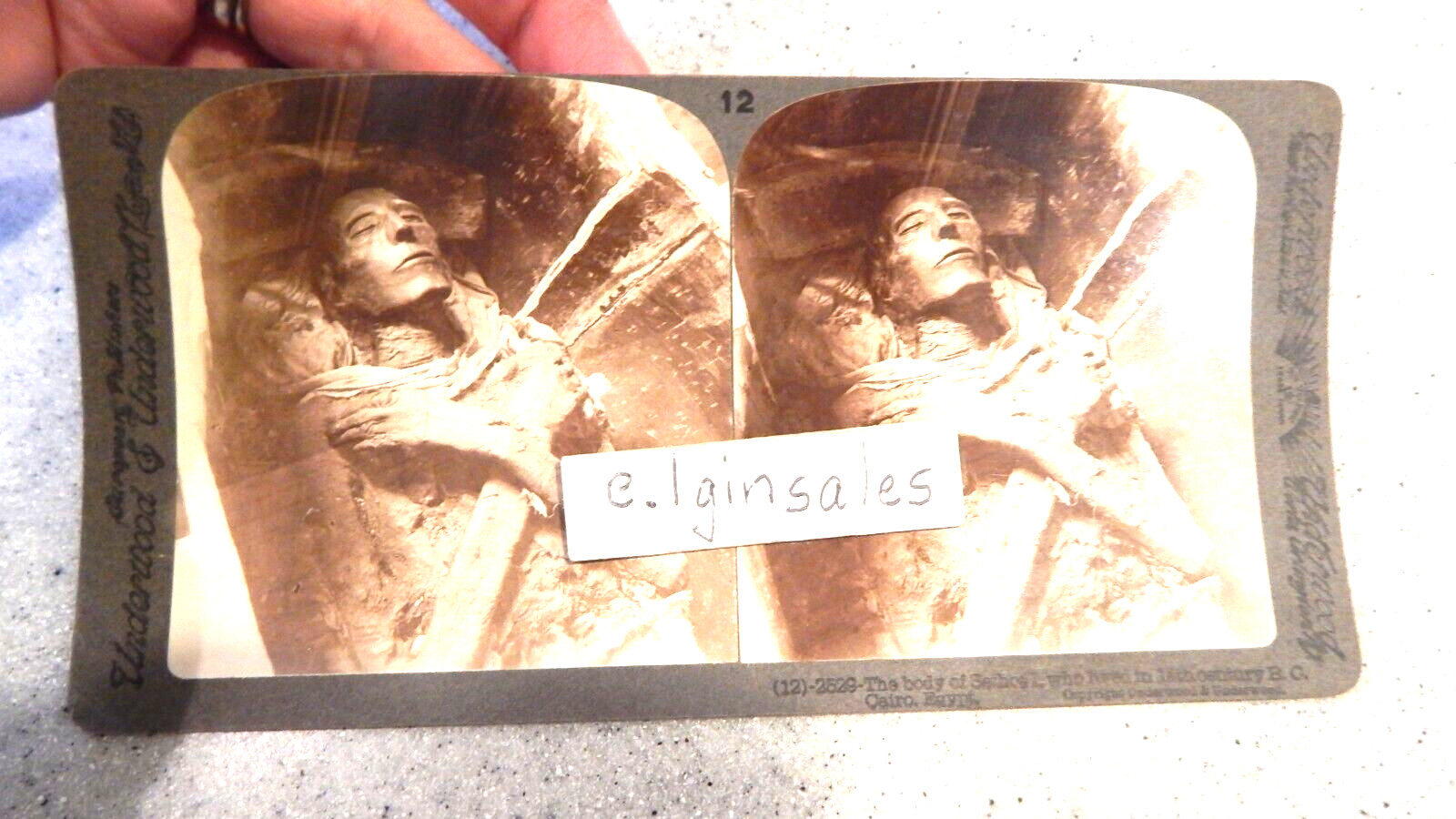 The Body of Sethos I Lived in 14th Century B. C. Cairo, Egypt Stereoview #12