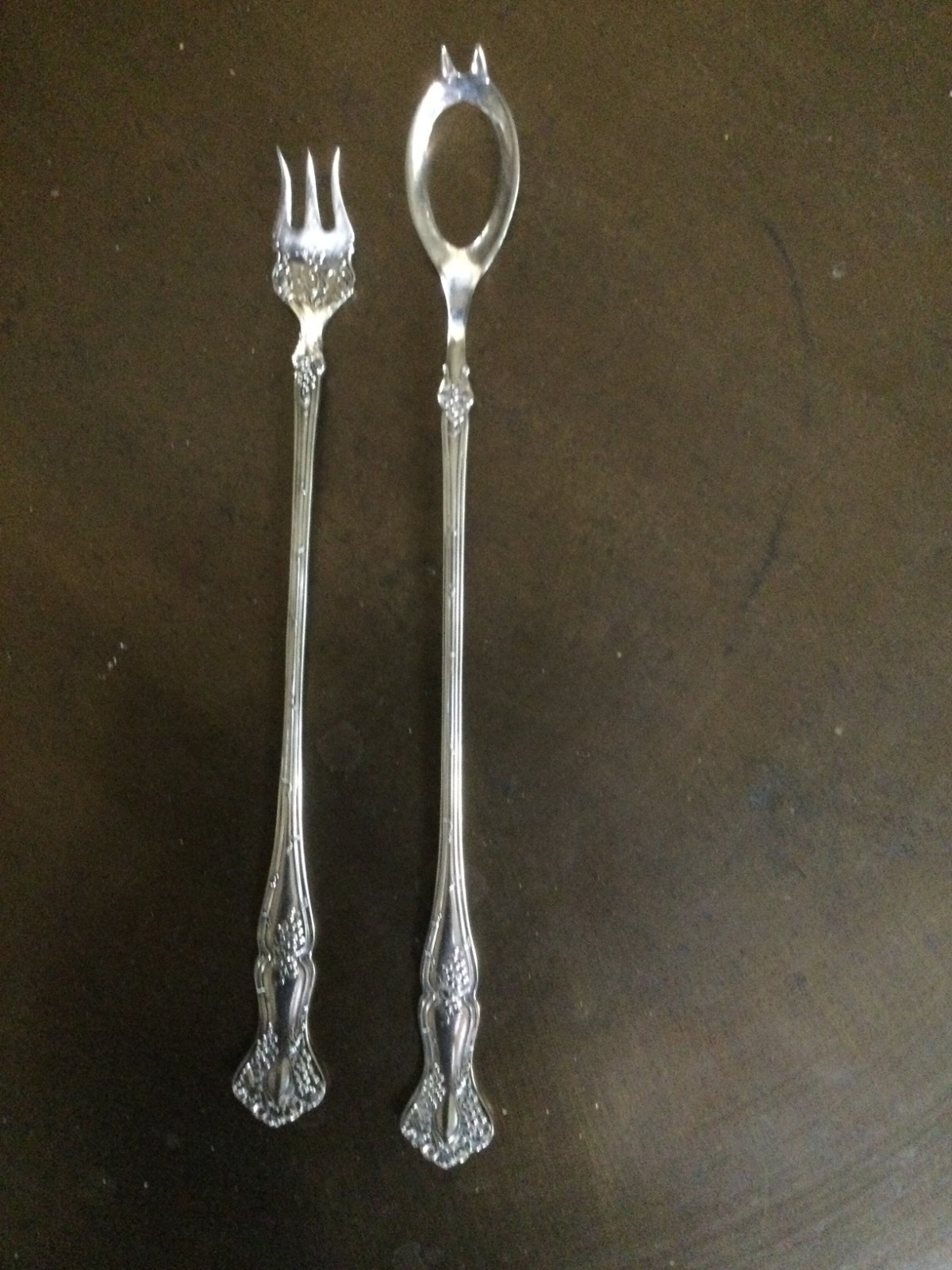 Rogers Bros Vintage Grape Pickle Fork and Olive Fork/Spoon