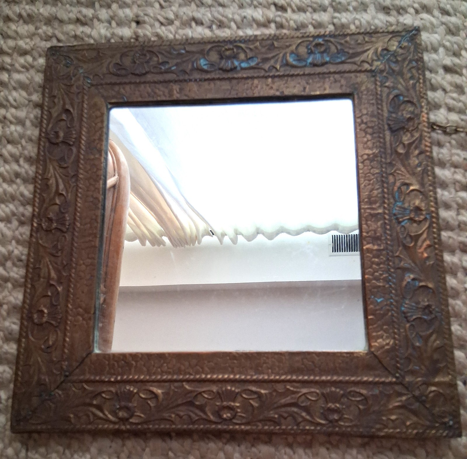 Antique Arts & Crafts Copper Repousse Mirror C1900’s