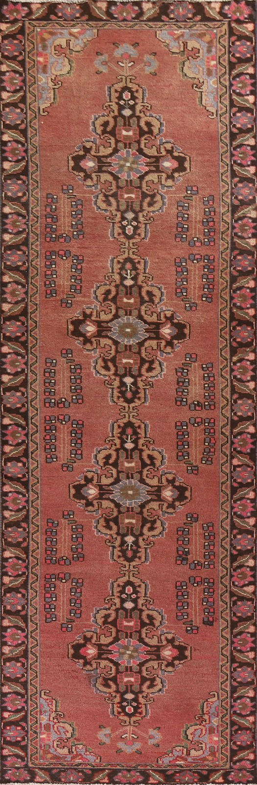Geometric 13 ft Runner Rug 3×13 Wool Handmade Traditional Hallway Carpet