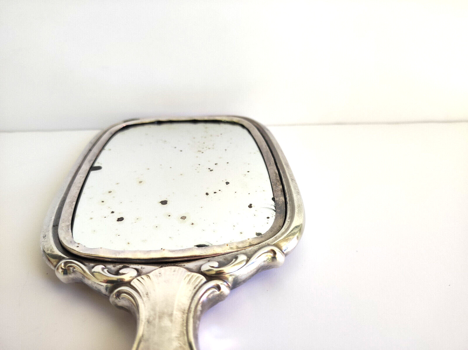 ALPACCA HOKA, Antique Sterling Silver Hand Mirror, Art Deco, Germany 1900’s, 11″