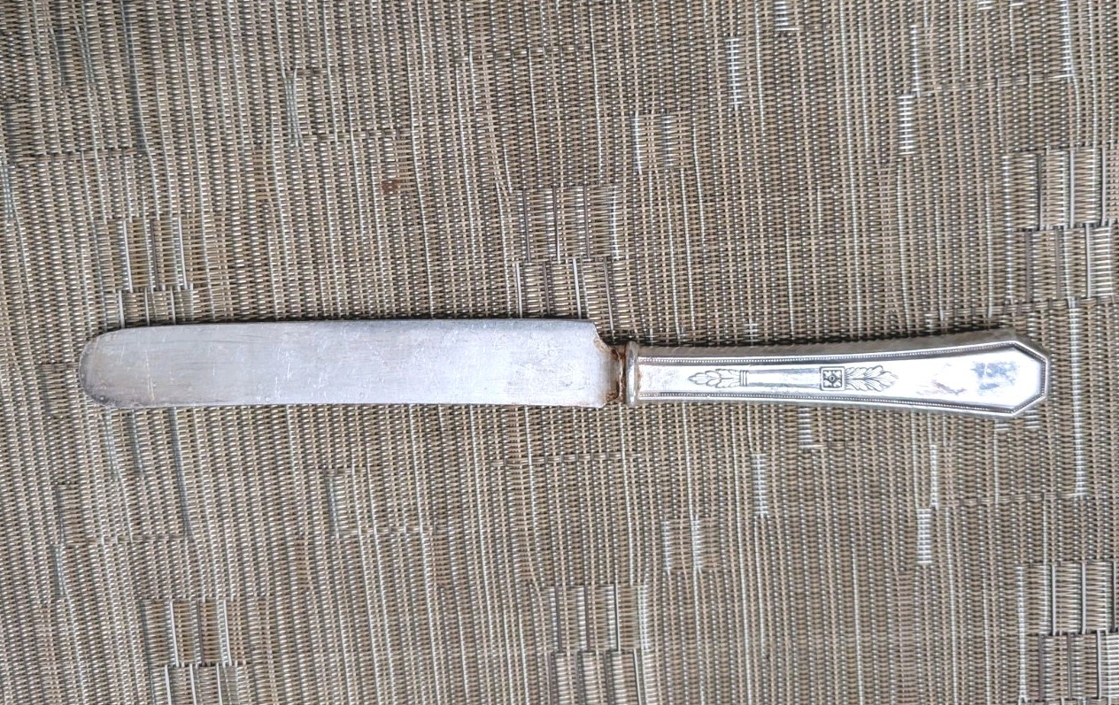 MAYFAIR 1923 DINNER KNIFE SOLID HANDLE FRENCH BLADE BY WM ROGERS