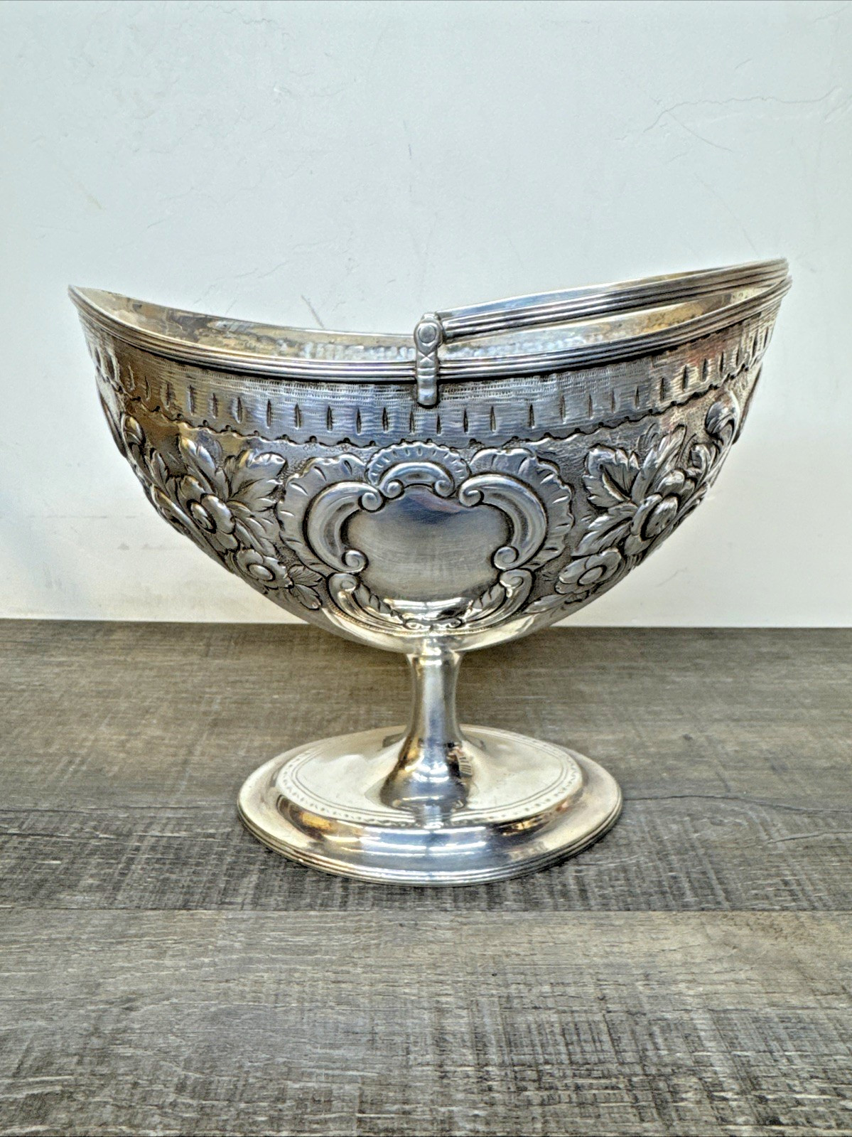 1766 Dublin Michael Homer Sterling Silver Irish Repousse Sugar Basket George III