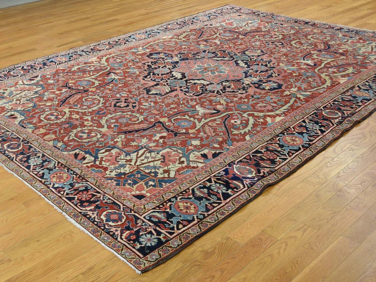 Rare 1920’s Antique Rust Red Color, Heriz Collection Rug 8’6″ x 11’7″