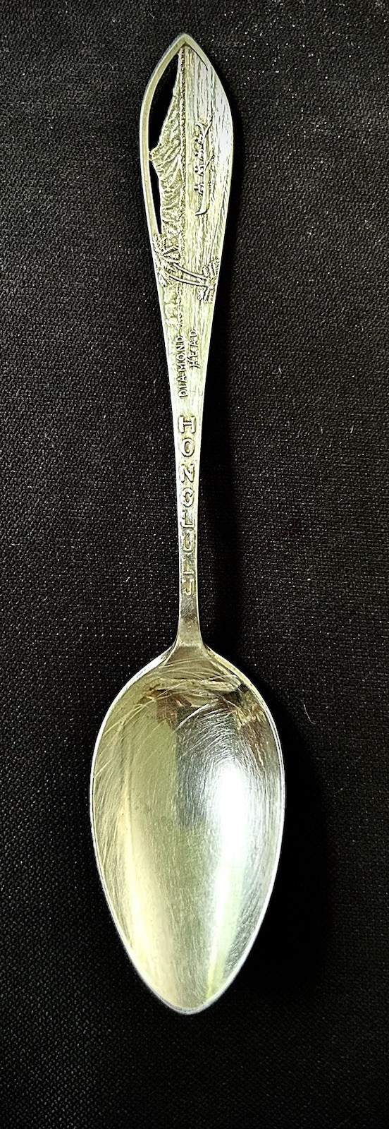 Vintage H. CULMAN Hawaiian Souvenir Spoon – Diamond Head Sterling Silver 16g