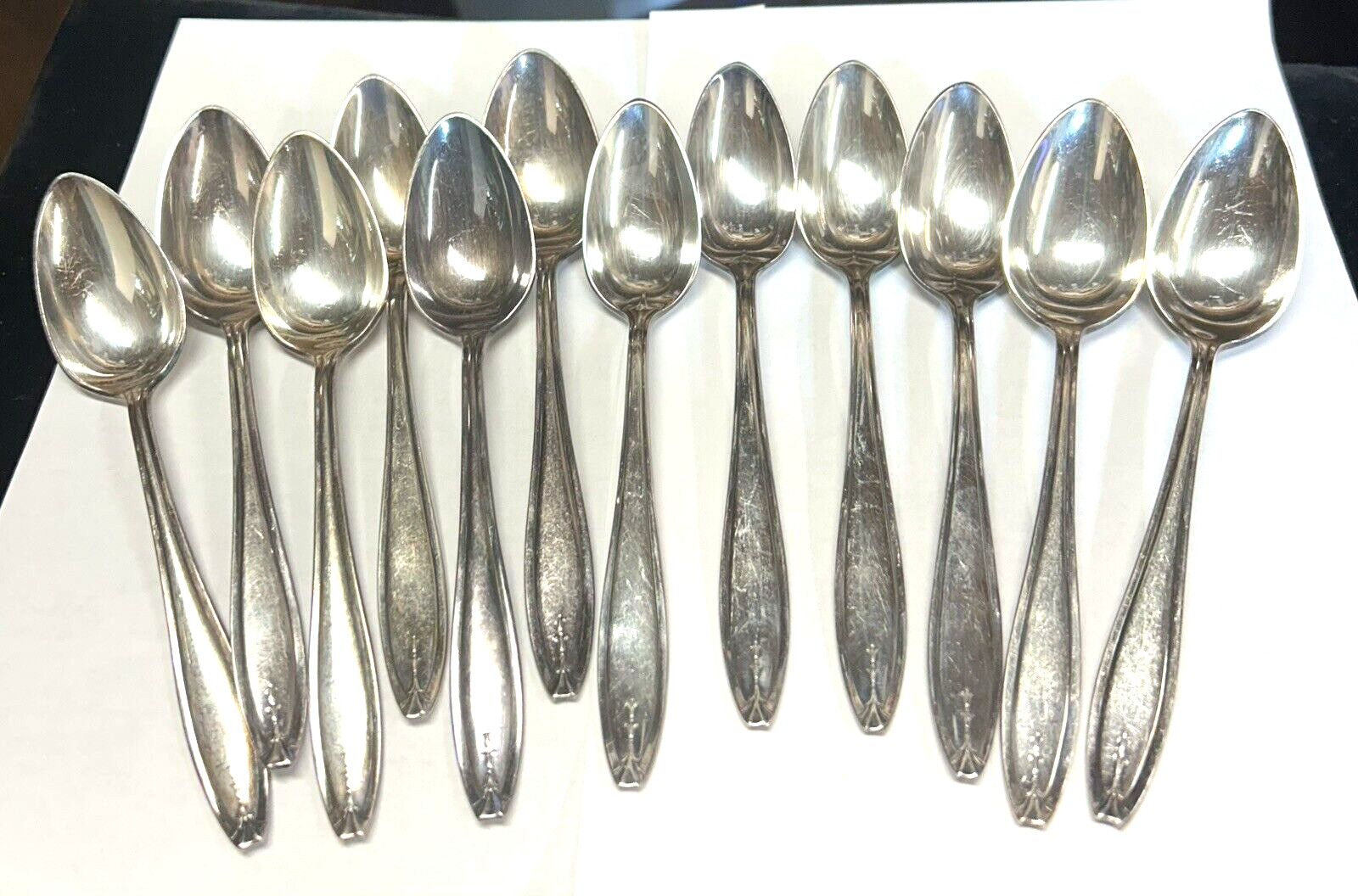 1835 WALLACE SilverPlate HOSTESS TEASPOONS, 1920’s 12 PIECES