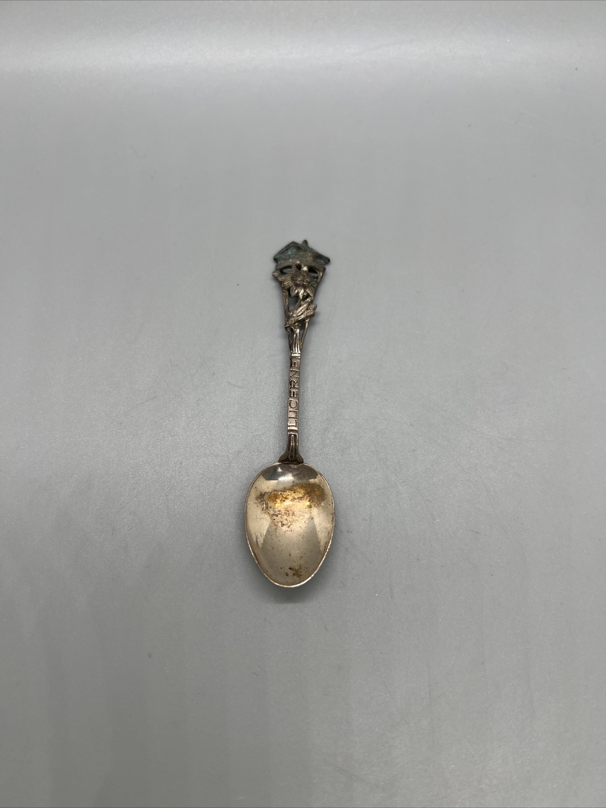 Sterling Silver Lucerne Switzerland Spoon Souvenir 800 Vintage 3.75” 10g Marked