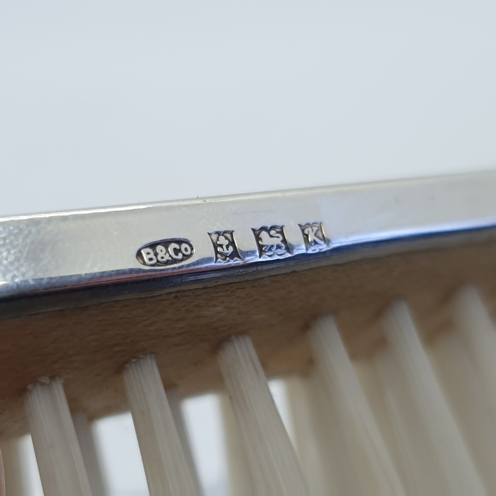 Sterling Silver Dressing Table Set Mirror & Brushes W I Broadway & Co 1959 Cased