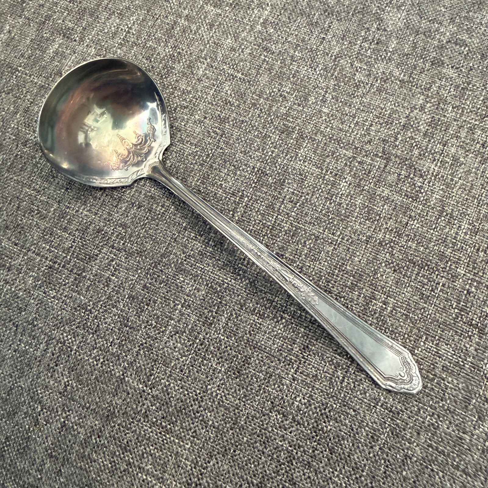 Antique 1925 Holmes & Edwards Silverplate Ladle, Romance I, Art Deco