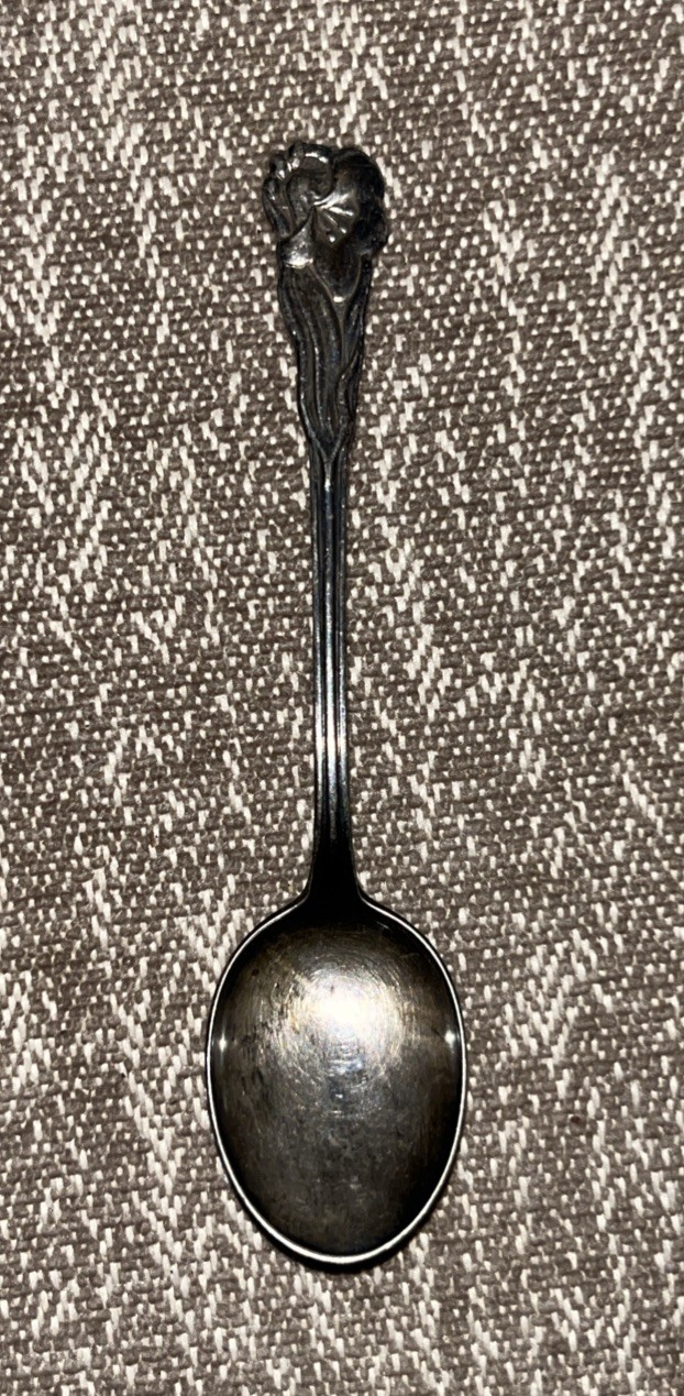 Sweden PRIMANS ALP Silver Wildflower spoon 4″ ornate