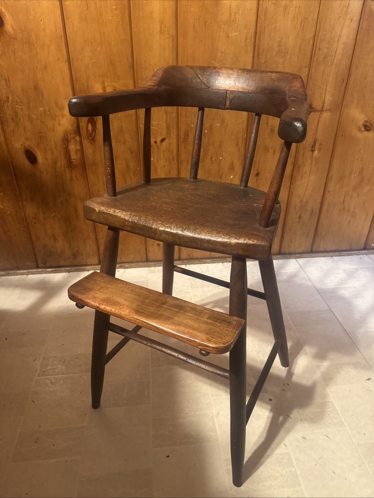 Antique Folk Art Child Kid Doll Wood Chair 100% Original Handmade c1800’s