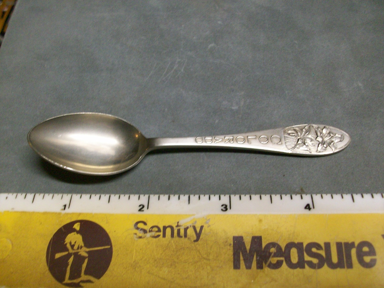 4″ Colorado state Dutch silver demitasse spoon .833 fine 11 grams