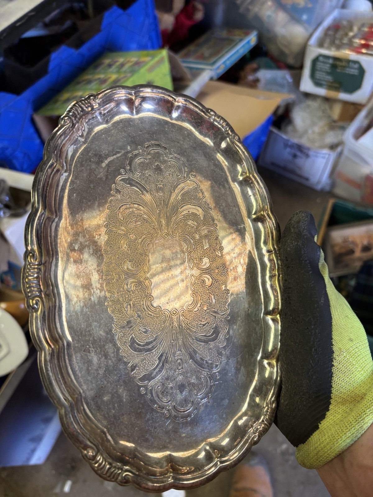 vintage silver-plated serving tray