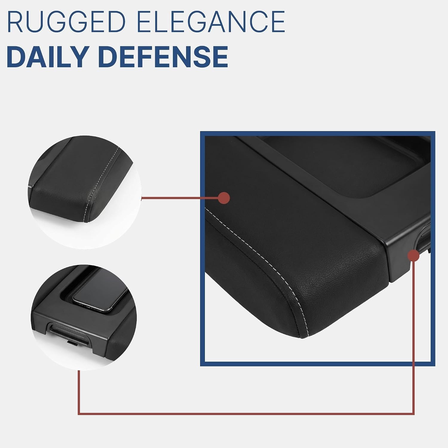 Center Console Lid Compatible with Chevy Silverado 1500 2500HD 3500HD 2014-2018,