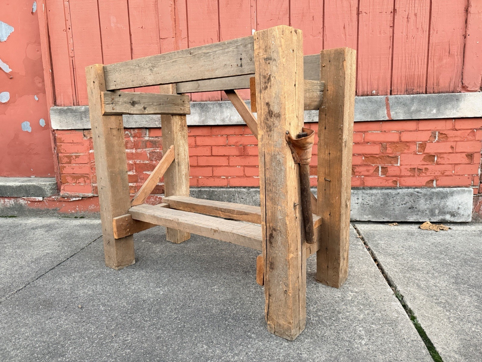 Antique Vintage Kitchen island Industrial workbench Counter Table Base wood legs