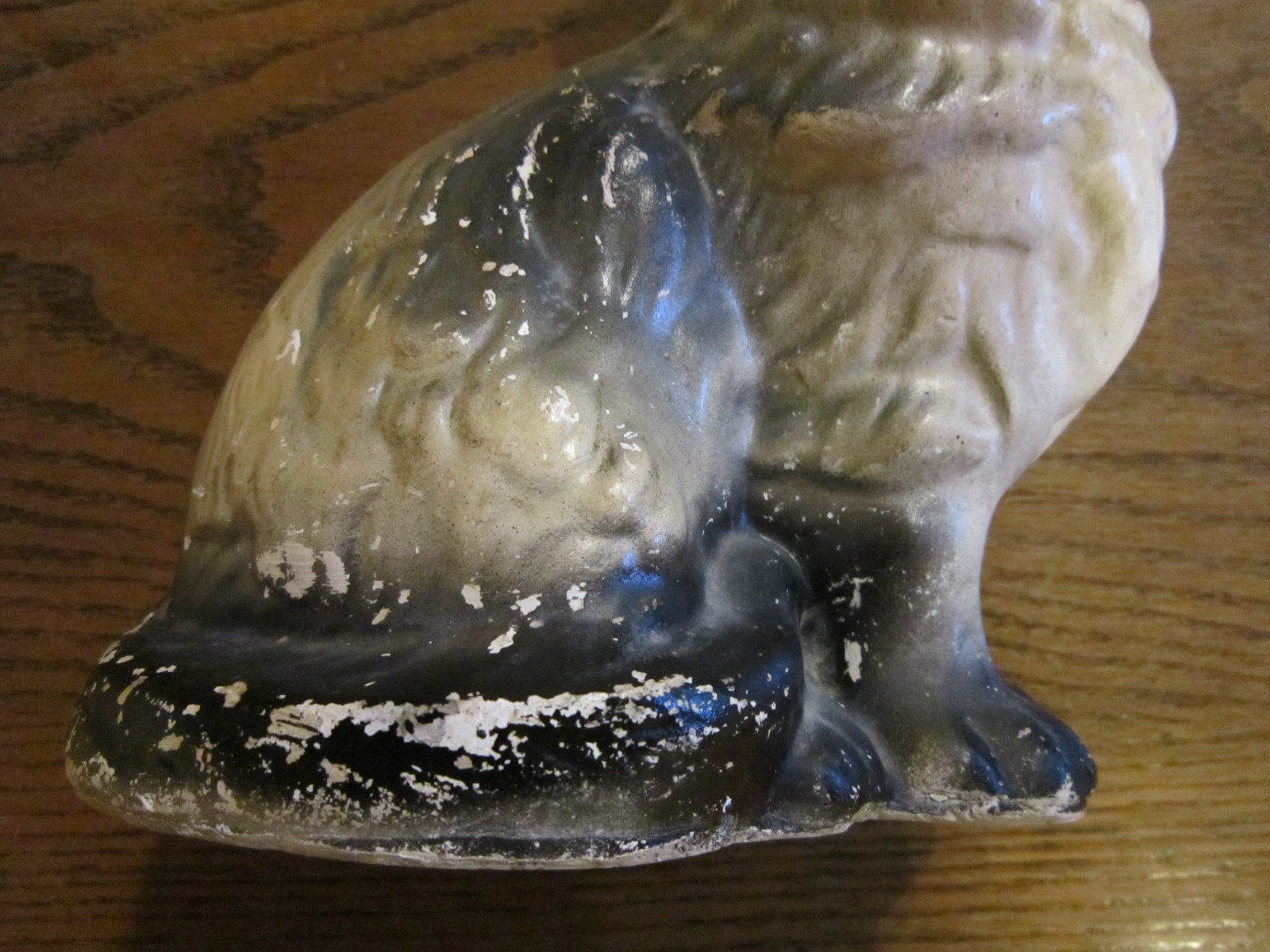 Antique Chalkware Cat Kitty Figure Painted Original old Paint – Rare! 9″ Tall