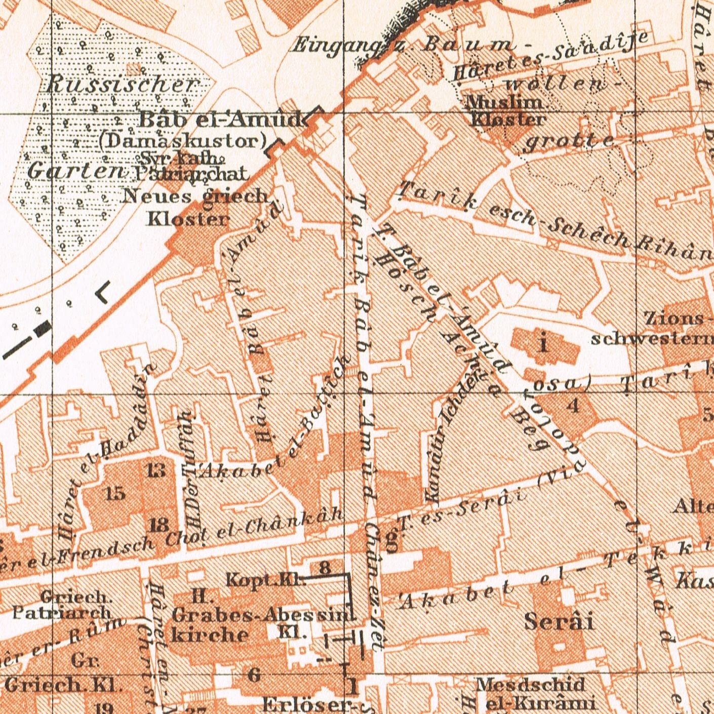 Jerusalem Vintage city plan 1909 Original map PALESTINE ISRAEL Turkey