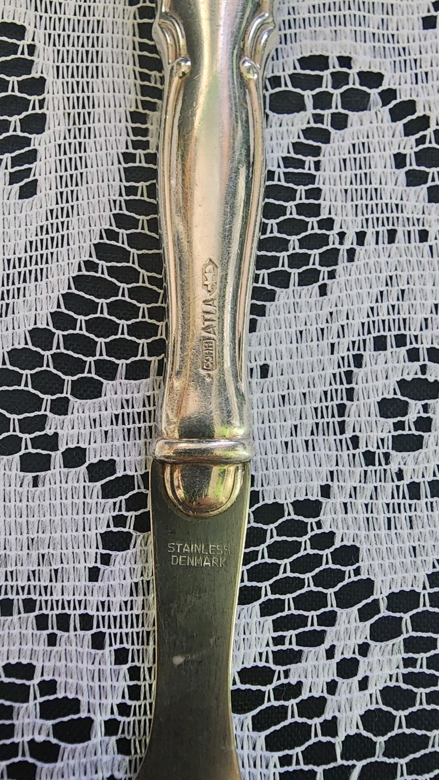 ATLA COHR DENMARK🇩🇰 MADE c1929 COH25 SILVERPLATED “8” TABLE SERVING SPOON