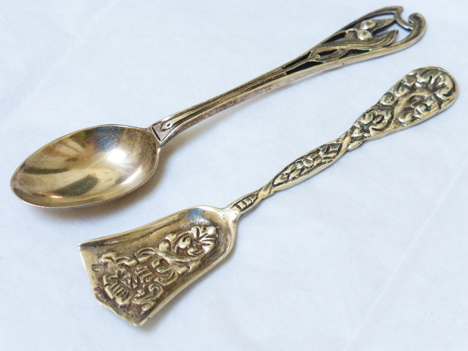 Antique 925 Silver Repose Small Spoons, set of 2