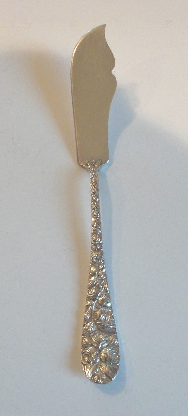 Schofield BALTIMORE ROSE Sterling Silver Master Butter Spreader, Monogram “M”