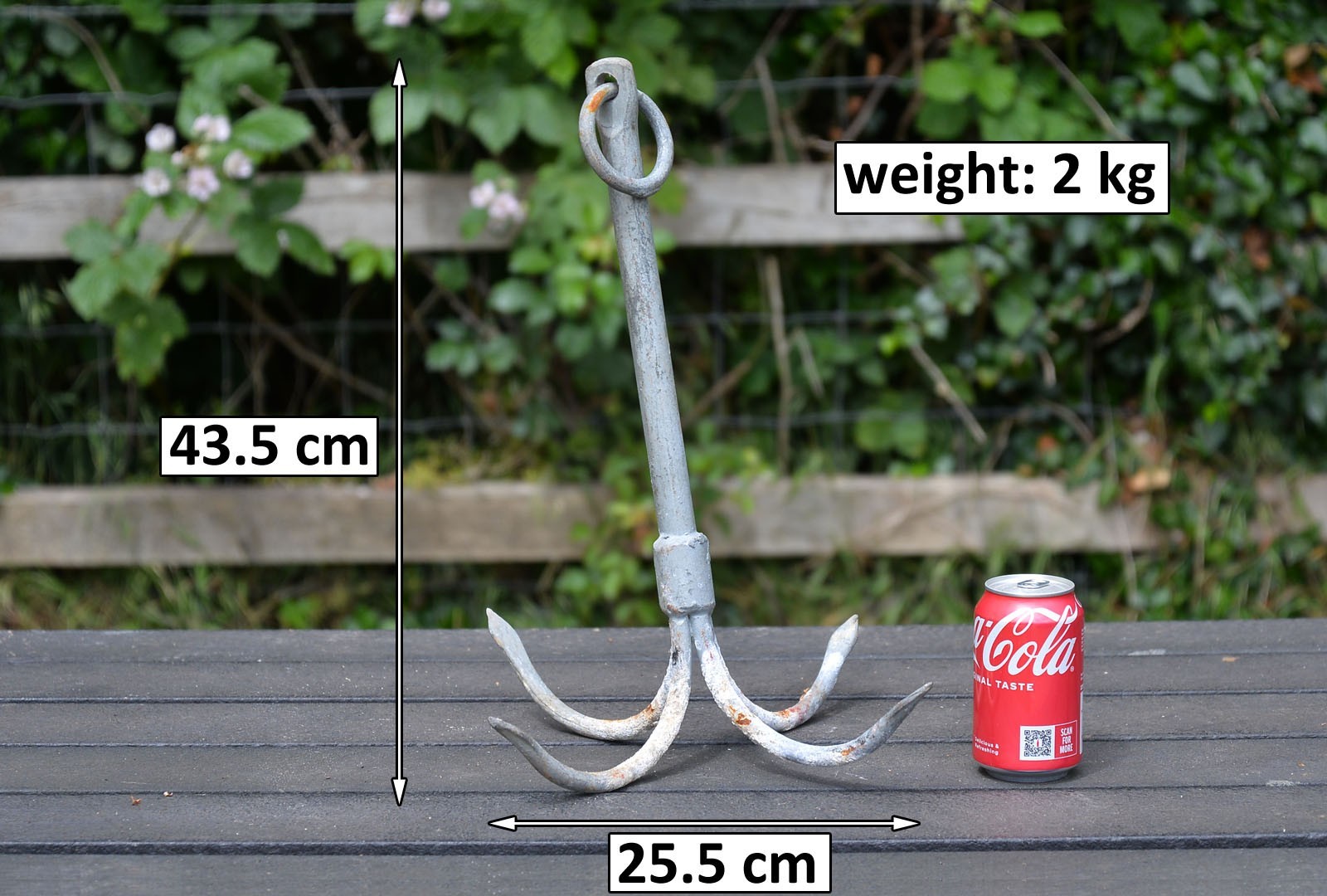 4 prong fisherman grapnel net anchor hook 43.5 cm / 2 kilo – FREE POSTAGE