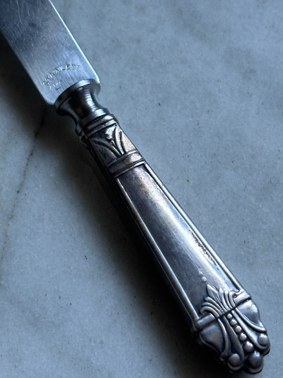 STERLING SILVER BABY SET STERLING SILVER SPOON FORK KNIFE Amcraft c1930s No Mono