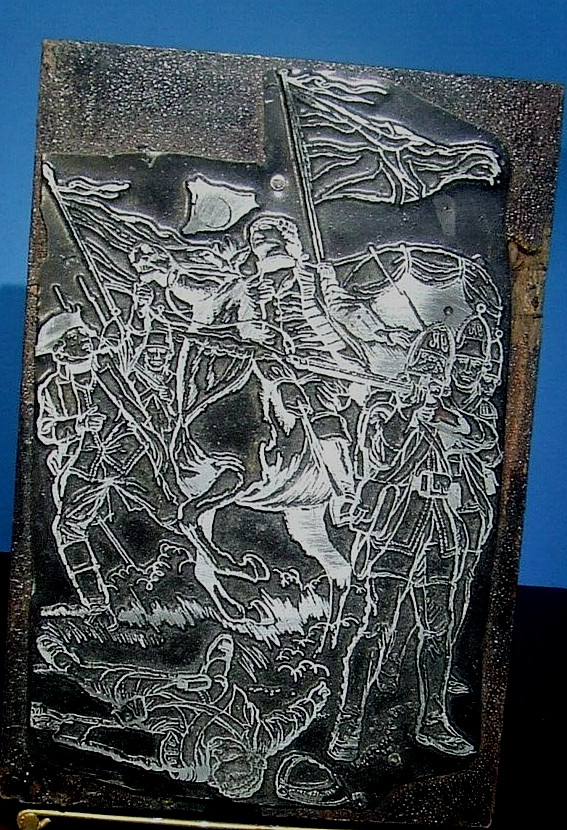 Antique AMERICAN REVOLUTION Zinc Electrotype Printing Plate for Books