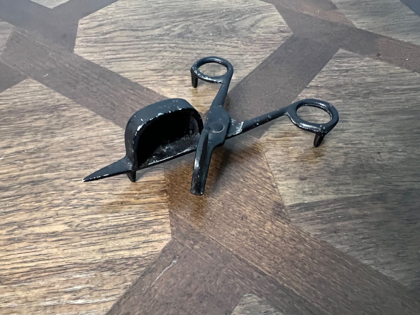 Antique Early American Primitive Candle Snuffer and Wick Trimming Scissors