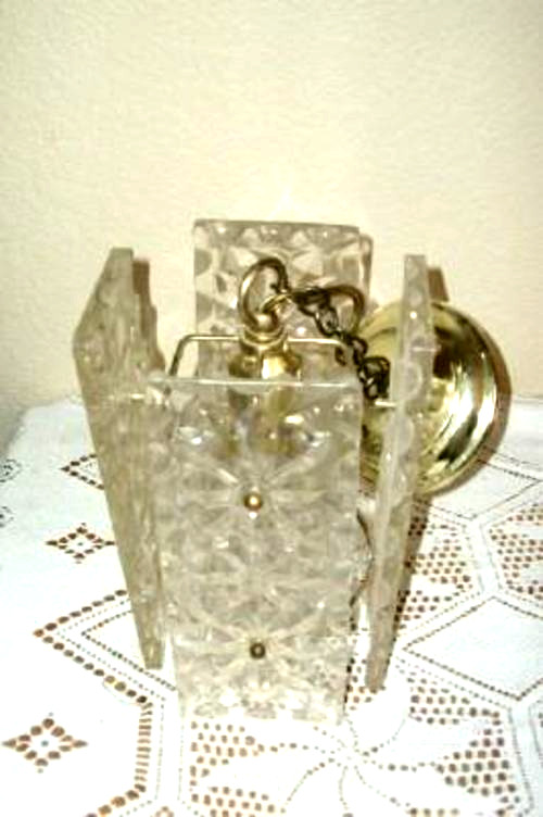 HOLLYWOOD REGENCY LUCITE STARBURST HANGING LAMP PENDANT GOLDTONE 1960s MCM