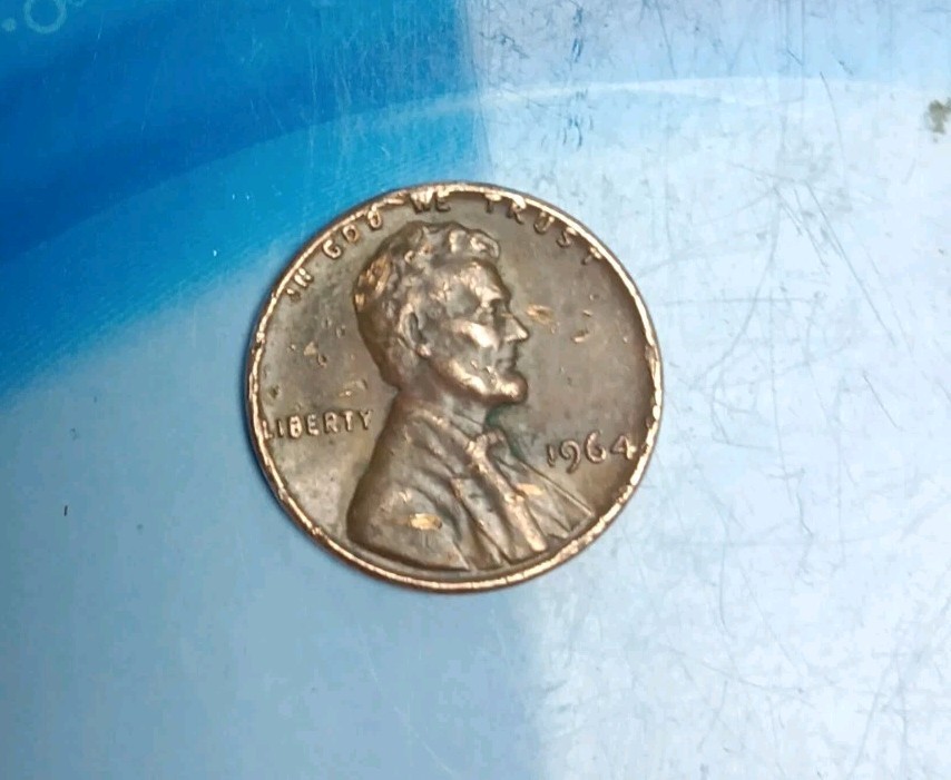 1964 penny error No Mint Mark L On Edge