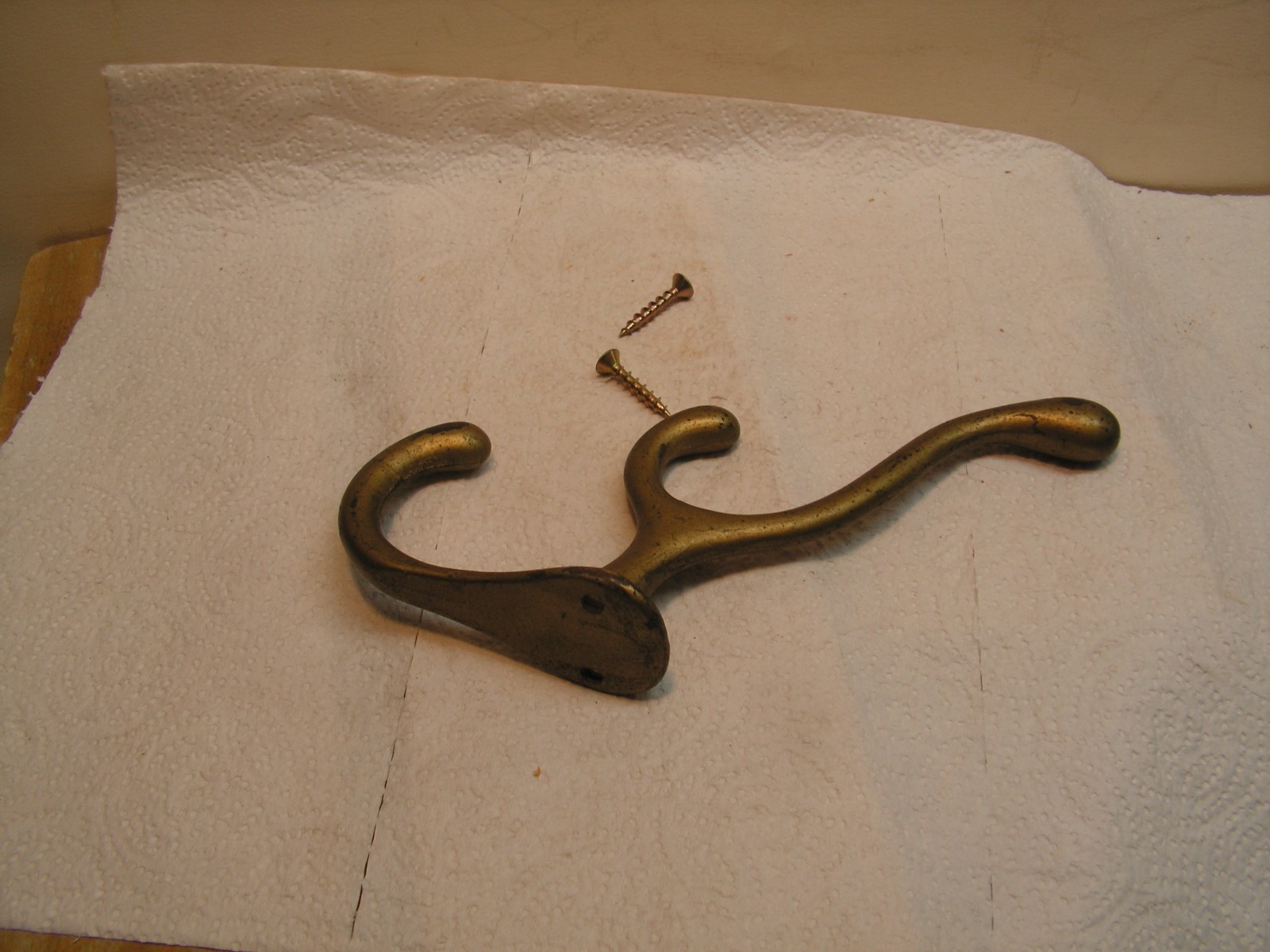 Antique Solid Steel Wall Hook Vintage TRIPLE Ball End Coat Hat Hook Rustic