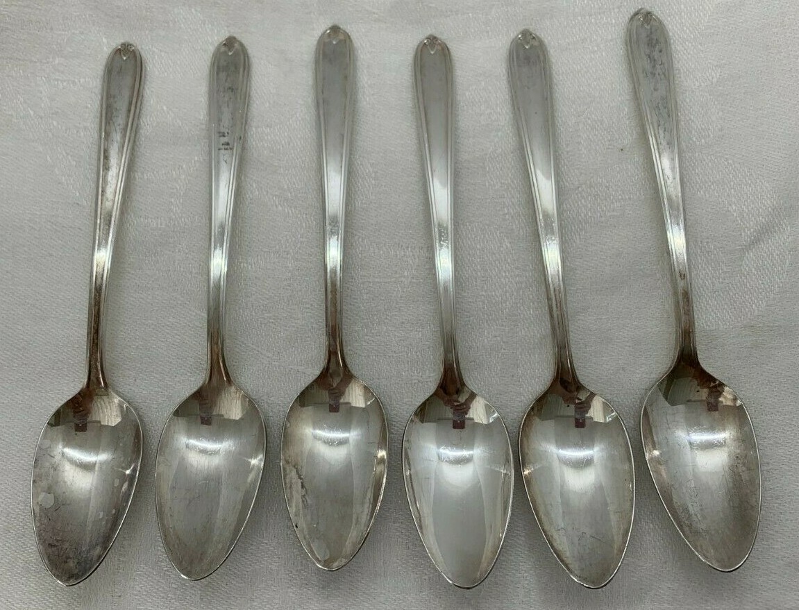 Lot 6 Fruit Orange Spoons 1935 Longchamps Chaumont Silverplate Heirloom Oneida