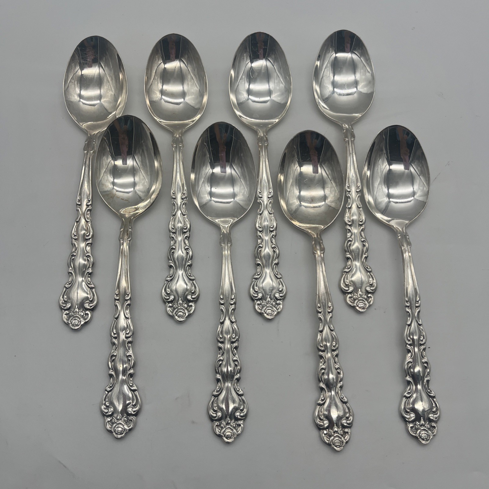 1971 BEETHOVEN 8 Place/Oval Soup Spoons Oneida Betty Crocker Silverplate