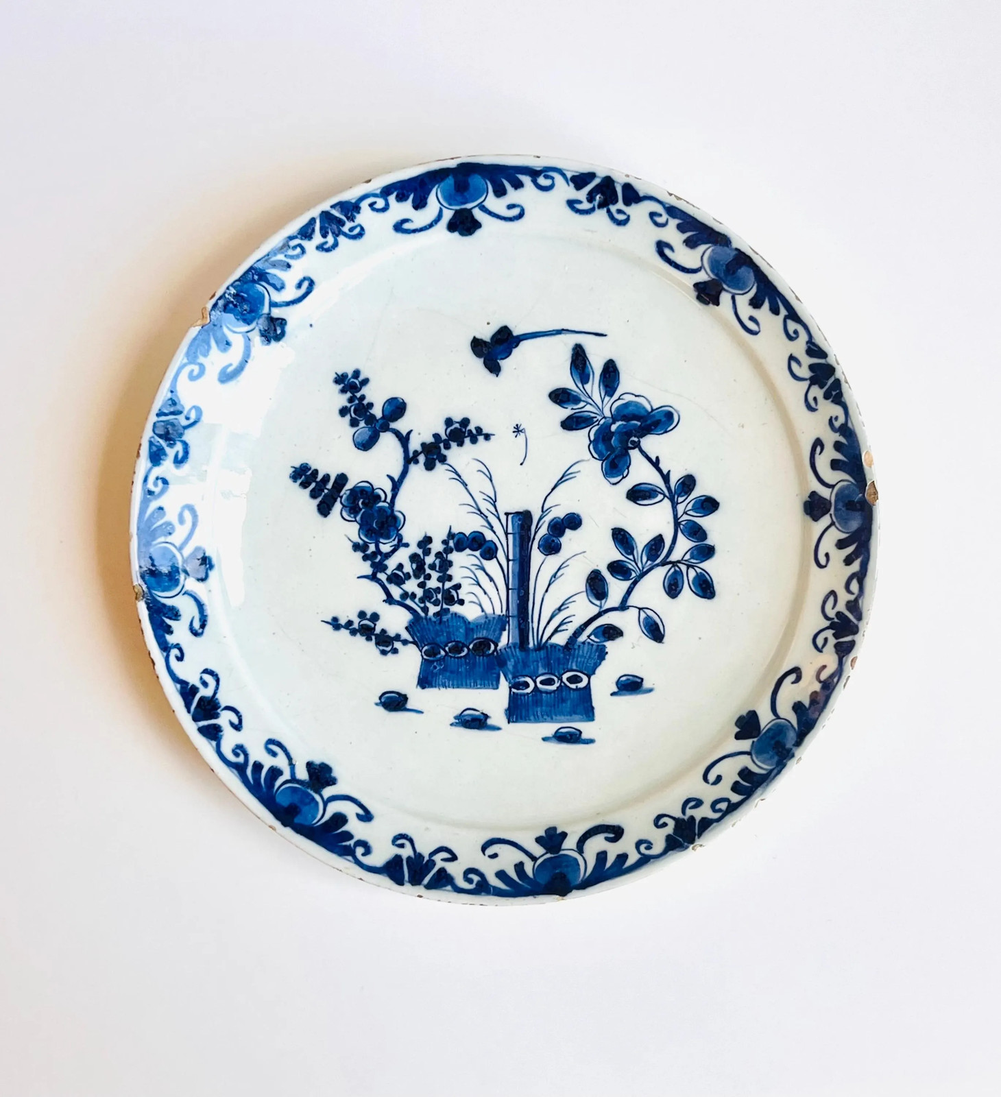 Early 18th Century Dutch Delftware Blue & White Pancake Plate c.1730–1740 |