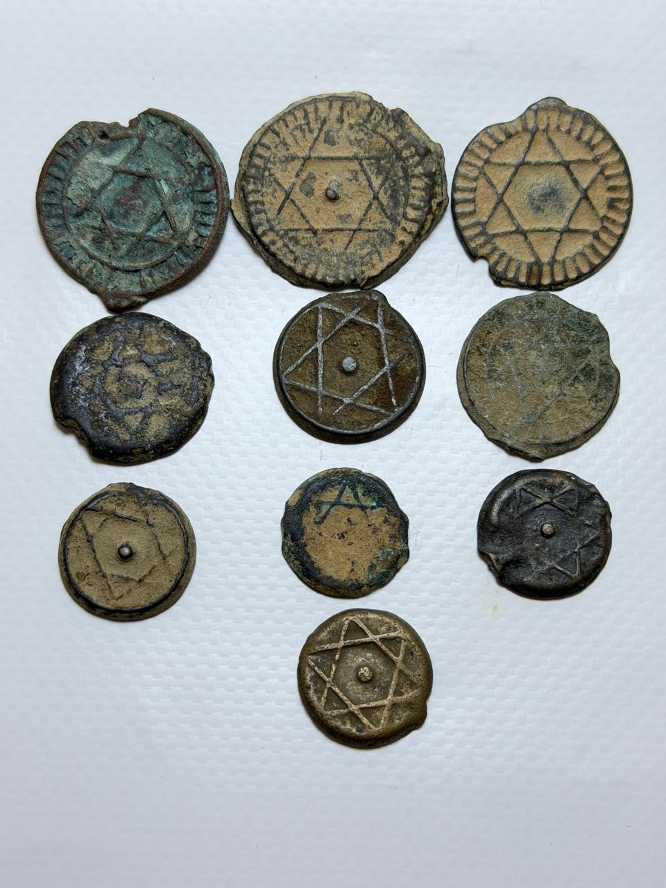 ANCIENT JEWISH RANDOM 10 COINS STAR OF DAVID KING SOLOMON ERA RARE ARTIFACT
