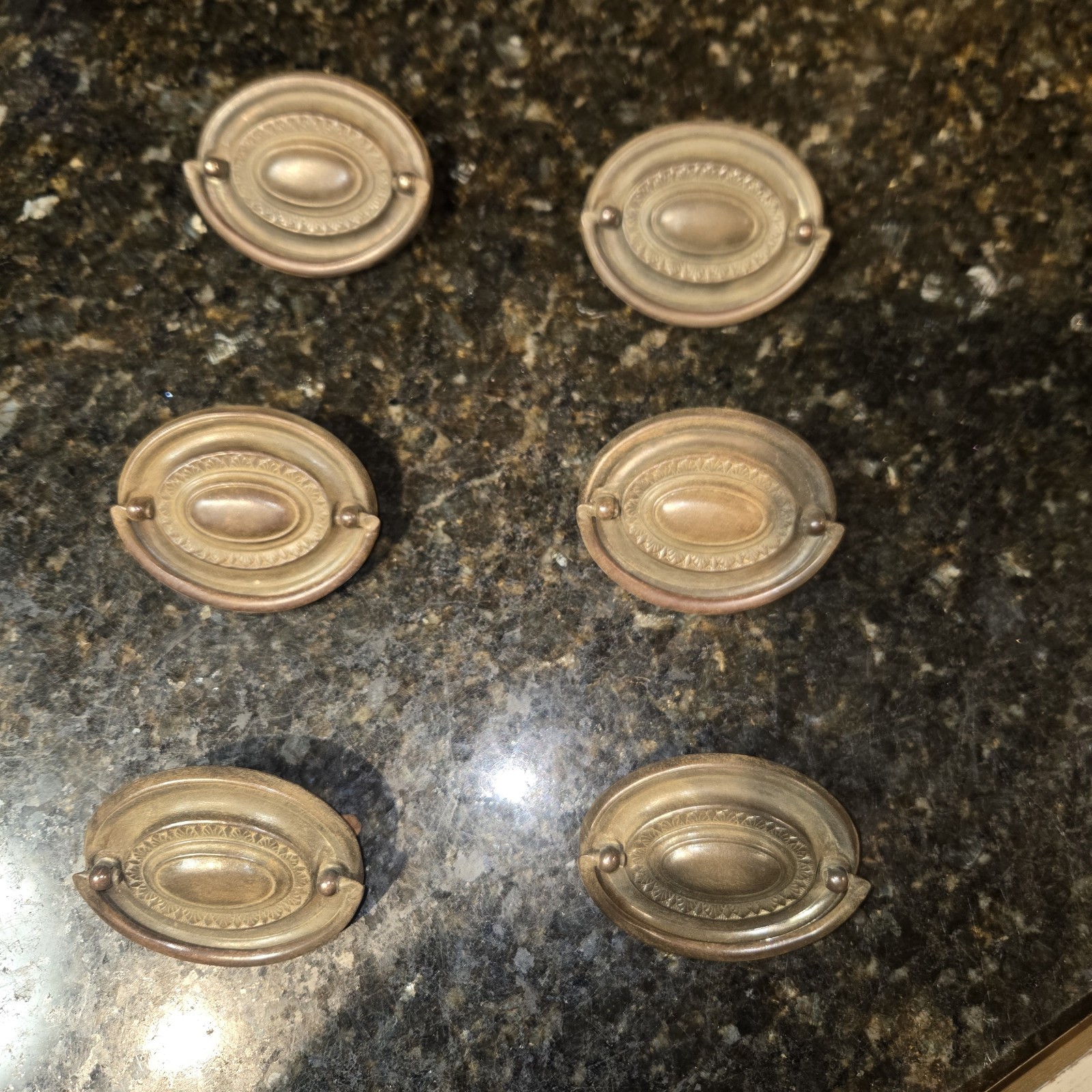 (6) Vintage Hepplewhite Drawer Pulls 2.5″ CTC Federal Furniture Hardware