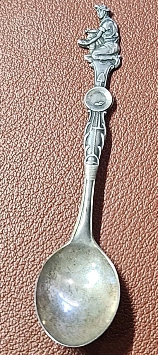 Ornate Antique (.925) Sterling Silver Gold Prospector Panning Mining Spoon