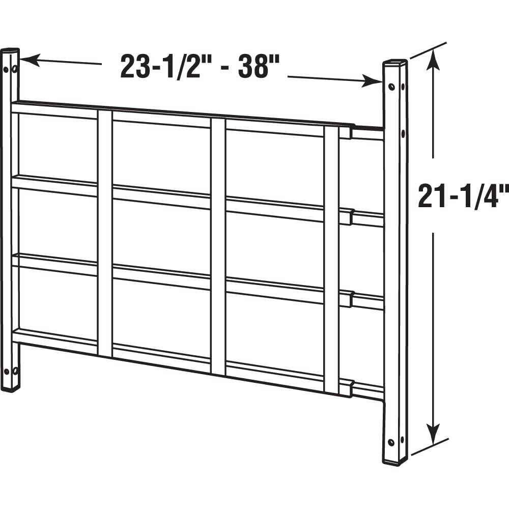 Prime-Line S 4766 Fixed 4-Bar Window Grill for Home Security, Carbon Steel