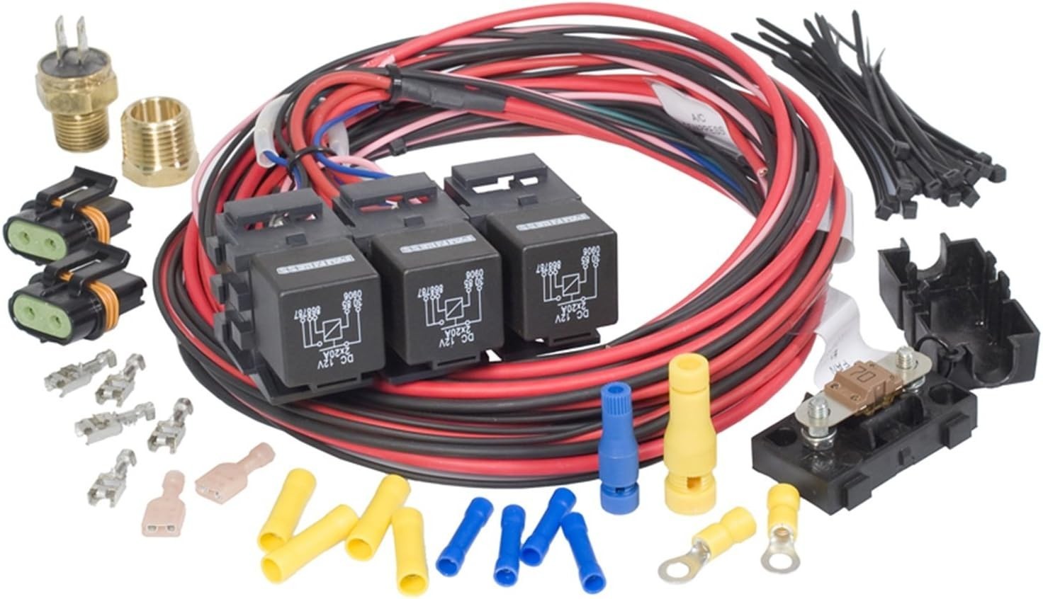 Performance 30117 Dual Activation, Dual Electric Fan Relay Kit with Thermostatic