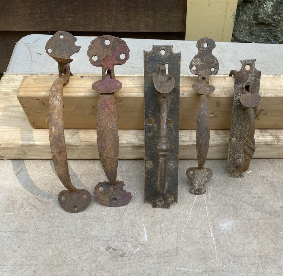 Lot of 5 Vintage Thumb Latch Door Handles