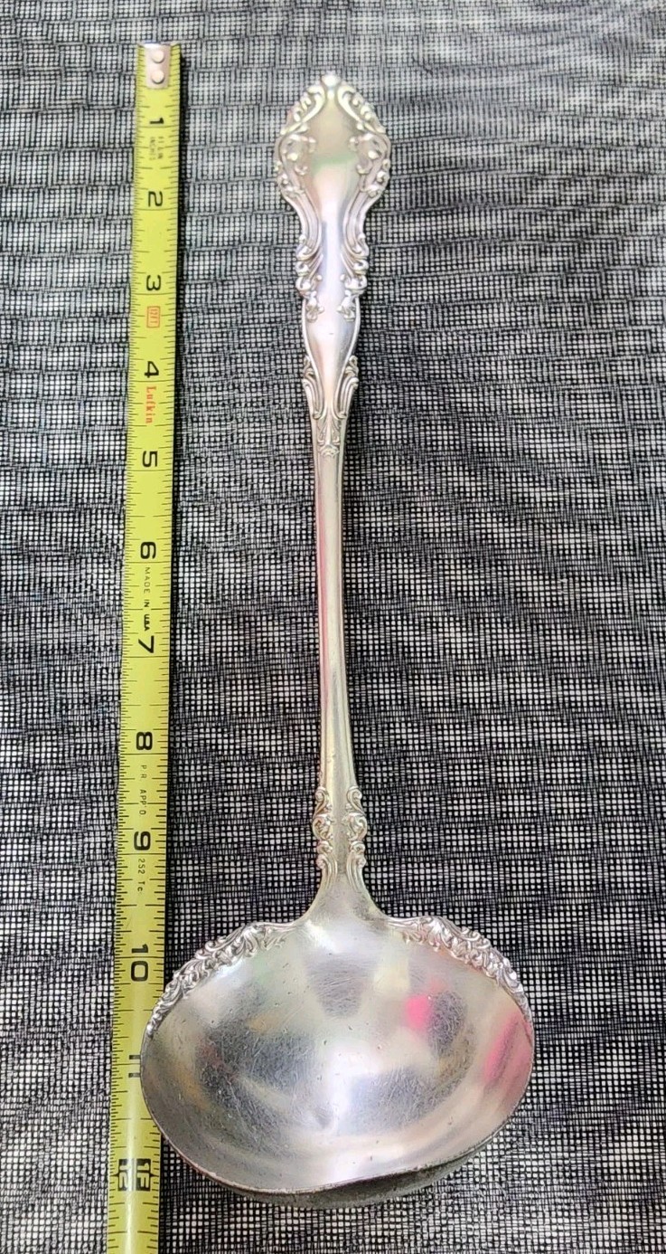 😜 ROGERS & BRO ANTIQUE c1898! NEW CENTURY PATTERN SILVERPLATED SOUP LADLE 🍲