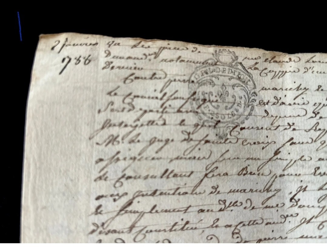 1788 Stamped Paper Document – Antique Legal Manuscript – Historical Ep