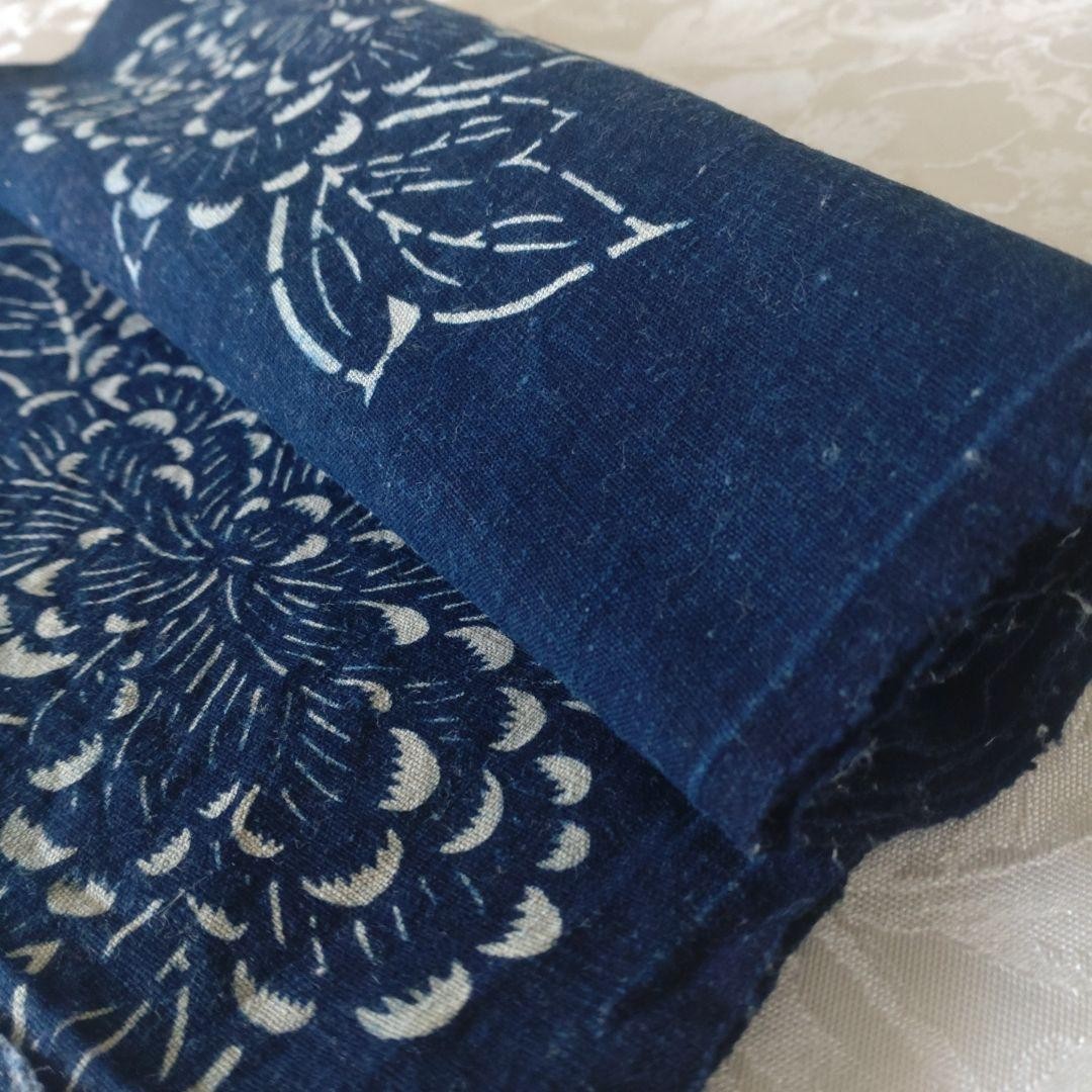 Fabric Indigo Dyed Cotton Patchwork Textile №751 Handmade Vintage Rare