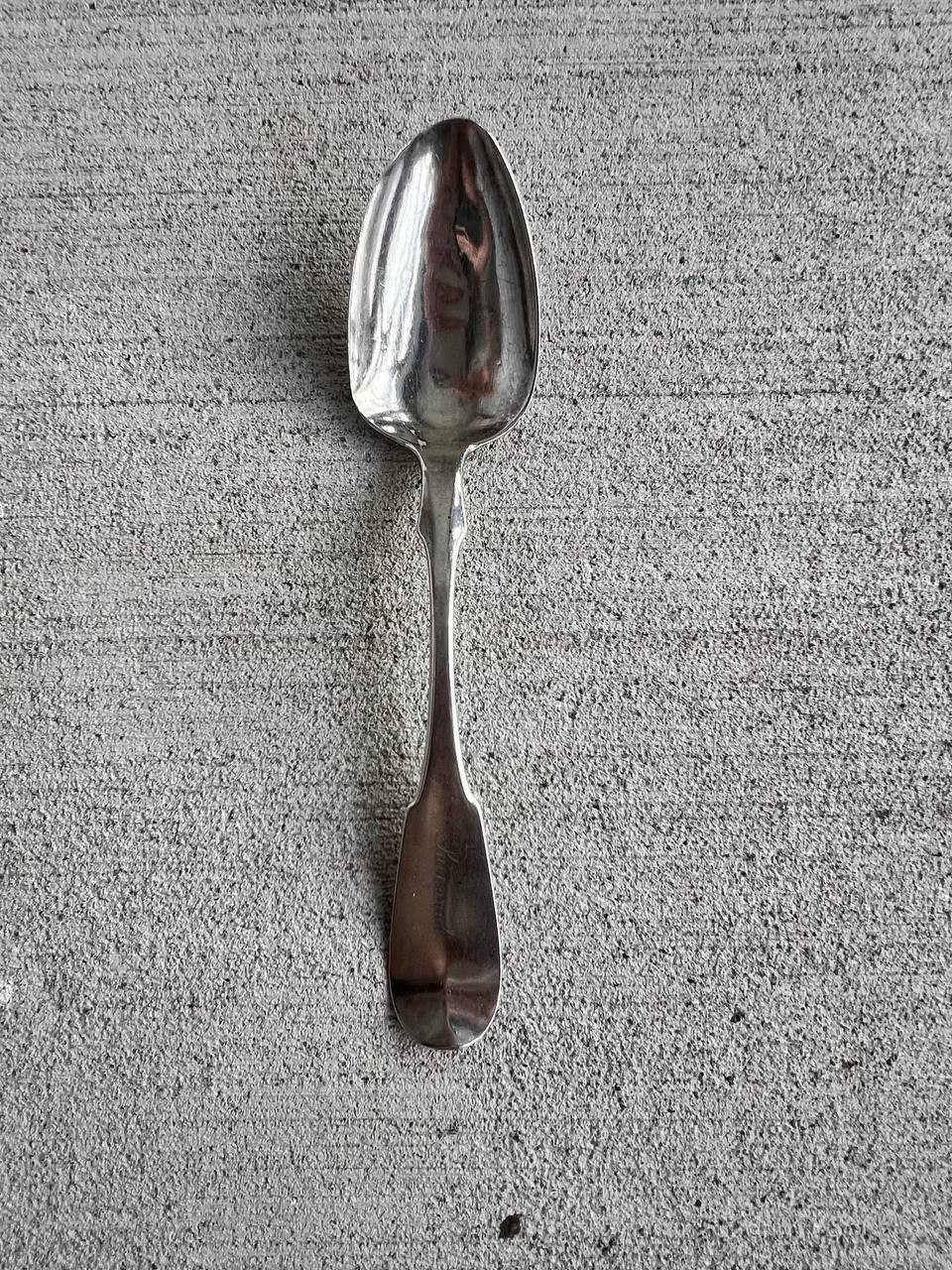 🥄 Antique Coin Silver Serving Spoon by W.M. Kendrick | c. 1840–1860