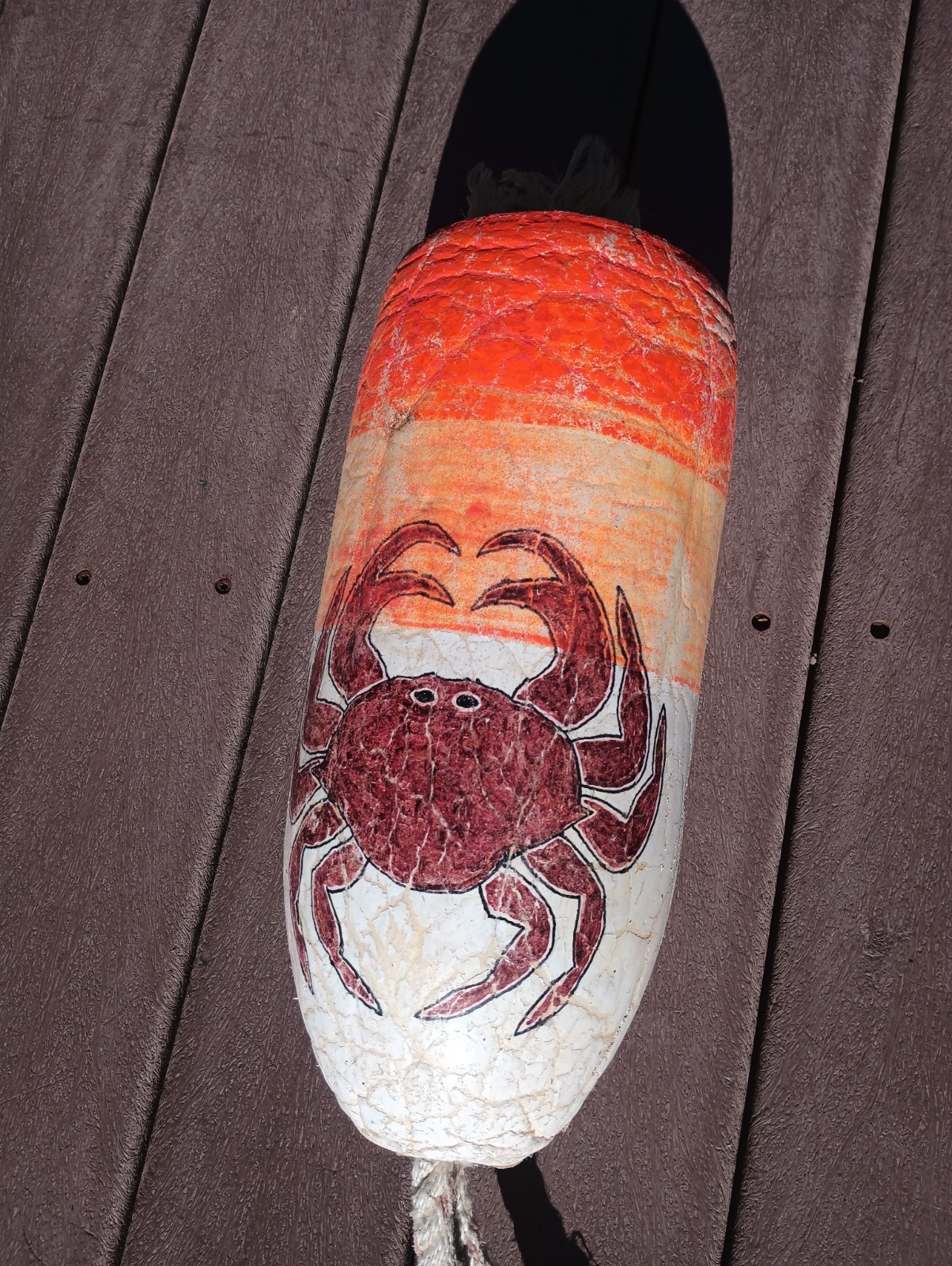 Painted Large Dungeness Crab Lobster Pot Buoy Hand Decorated Crabs And FV Name