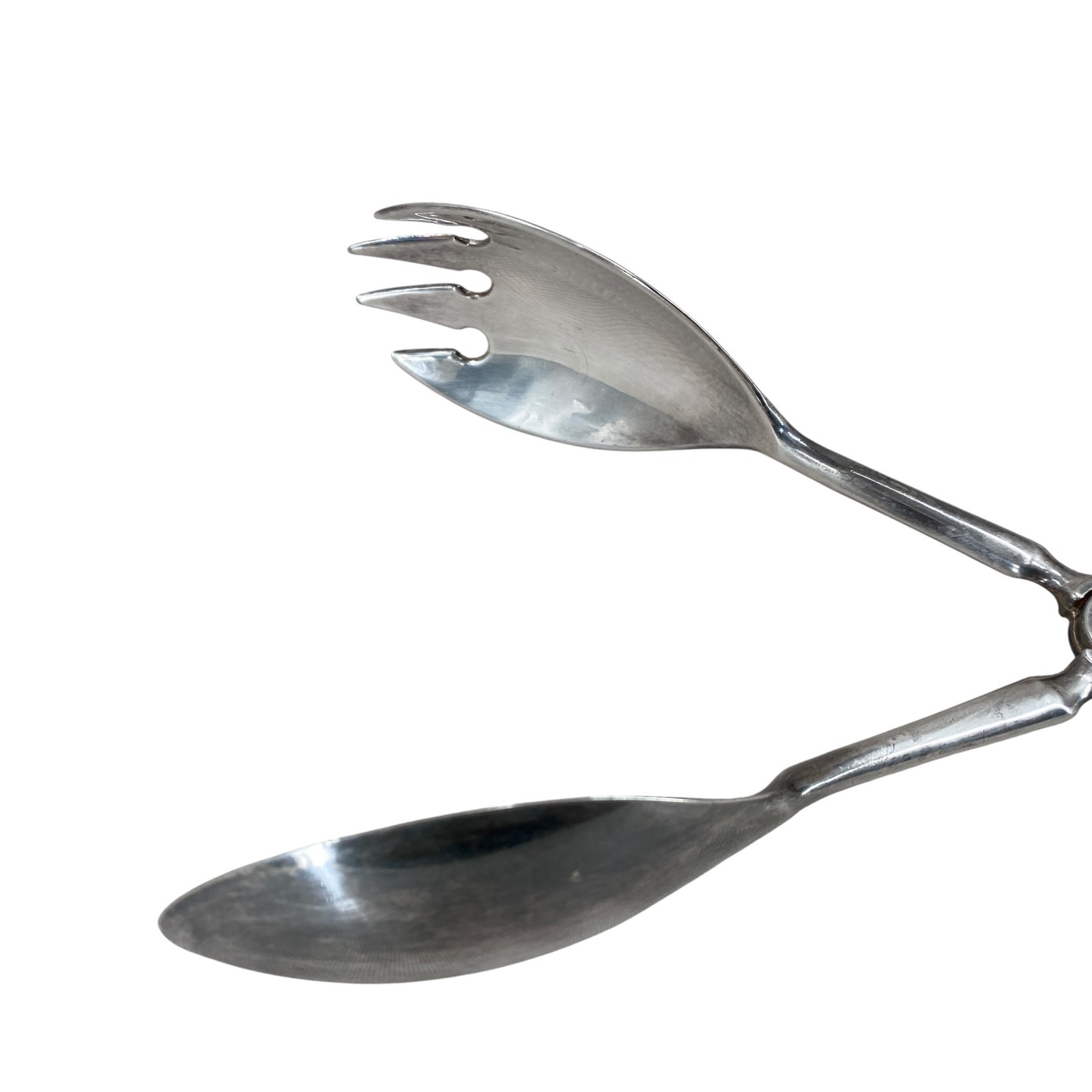 Vintage Epns Silver Plated Large Serving Tongs Spoon/Fork Scissor Handle 10.5″
