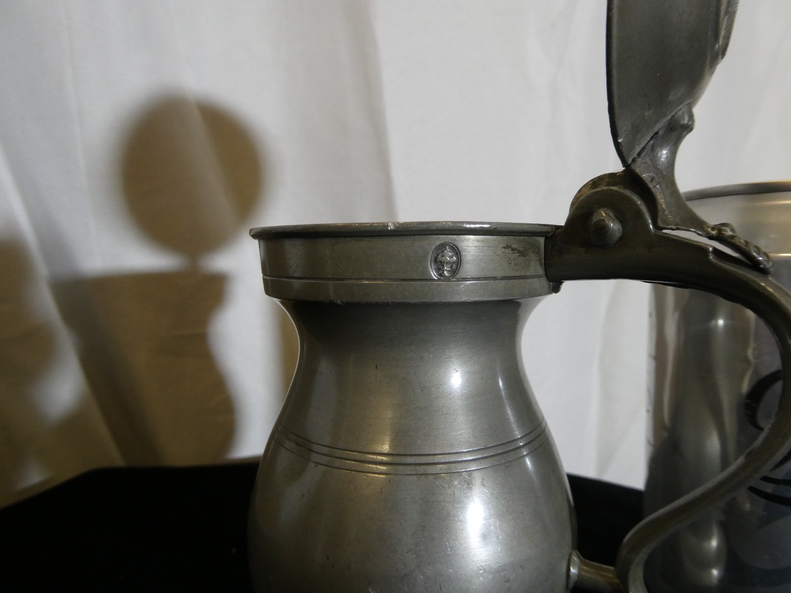 Single Lidded Baluster Glasgow Imp. 1/2 Pint Measure SCALLOP Thumb Pewter #P14