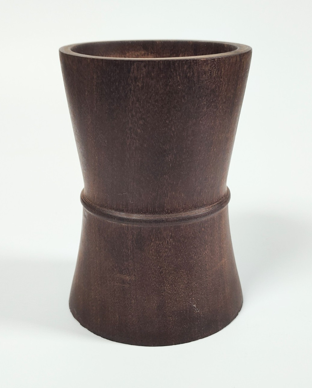 Antique 19th Century Treen Black Walnut Dice Shaker Ribbed Interior Hand-Turned