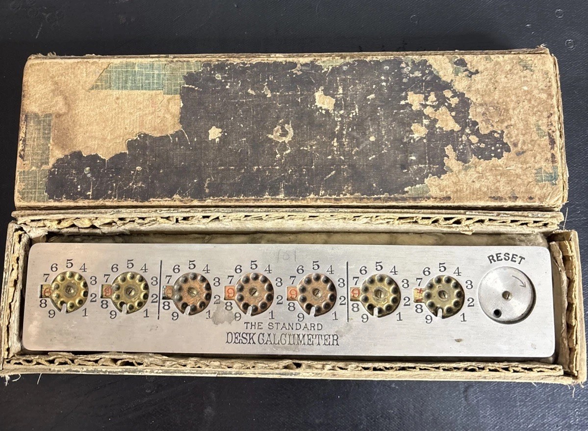 Standard Desk Calcumeter – 7 Digit WITH Reset 1910 In Original Box