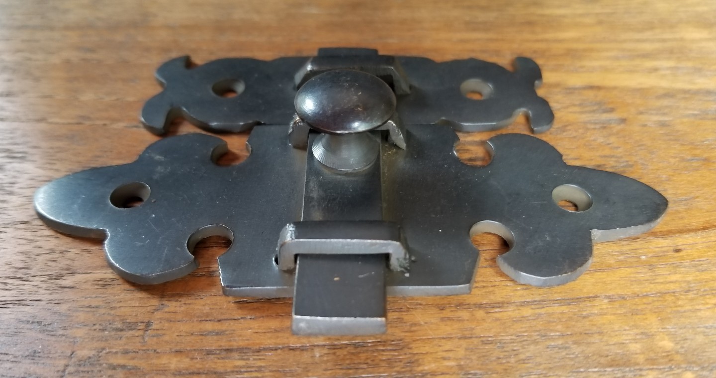 Ornate Antique Type Brass Door Slide Latch Lock Bolt Barn Gate Cabinet 4″ #X7